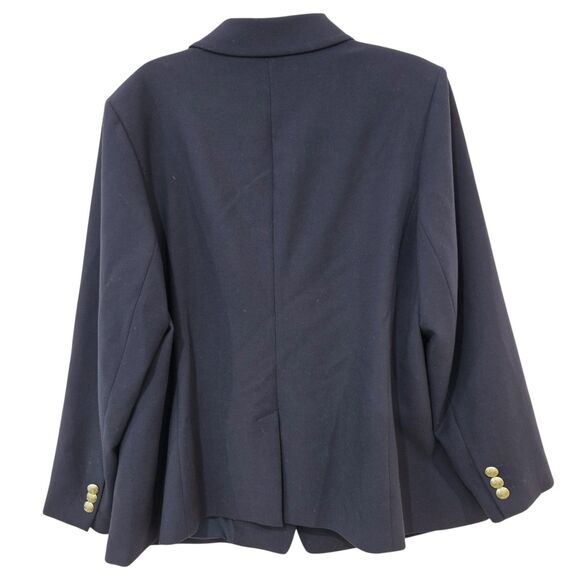 Talbots Women Blazer Plus Size 18w Blue Navy Double Breasted Silver Buttons EUC - Picture 3 of 9